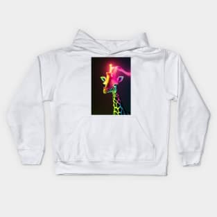 Geoff the Giraffe loves 5G trees, Neon Blast Kids Hoodie